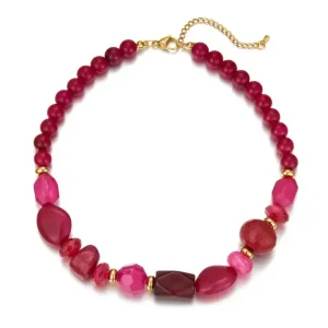 Collier-Unelma-en-acier-dore-a-lor-fin-fushia