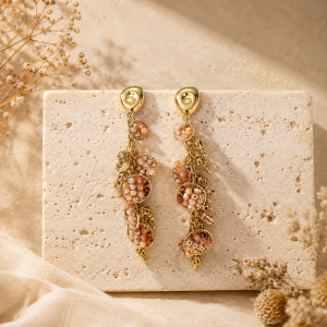 Boucles d’oreilles Clou en acier inoxydable avec perles de cristal – Blossom