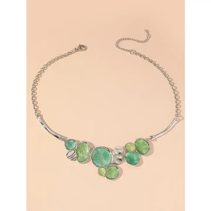 Collier ras de cou Blossom vert