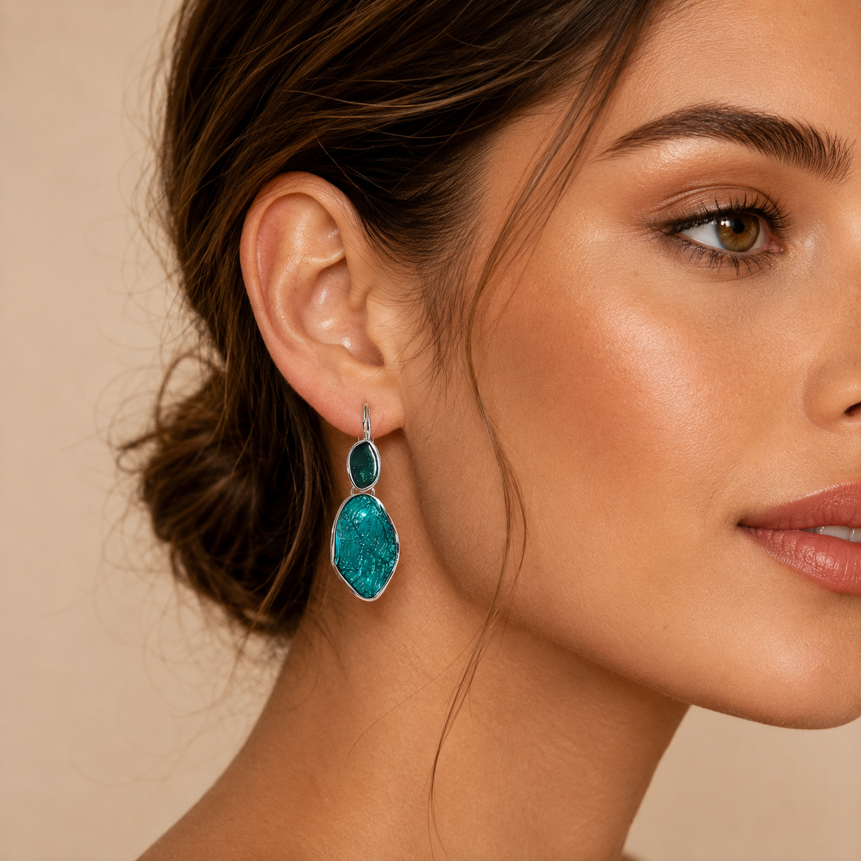 Boucles d'oreilles dormeuses pendantes - Blossom – Image 4